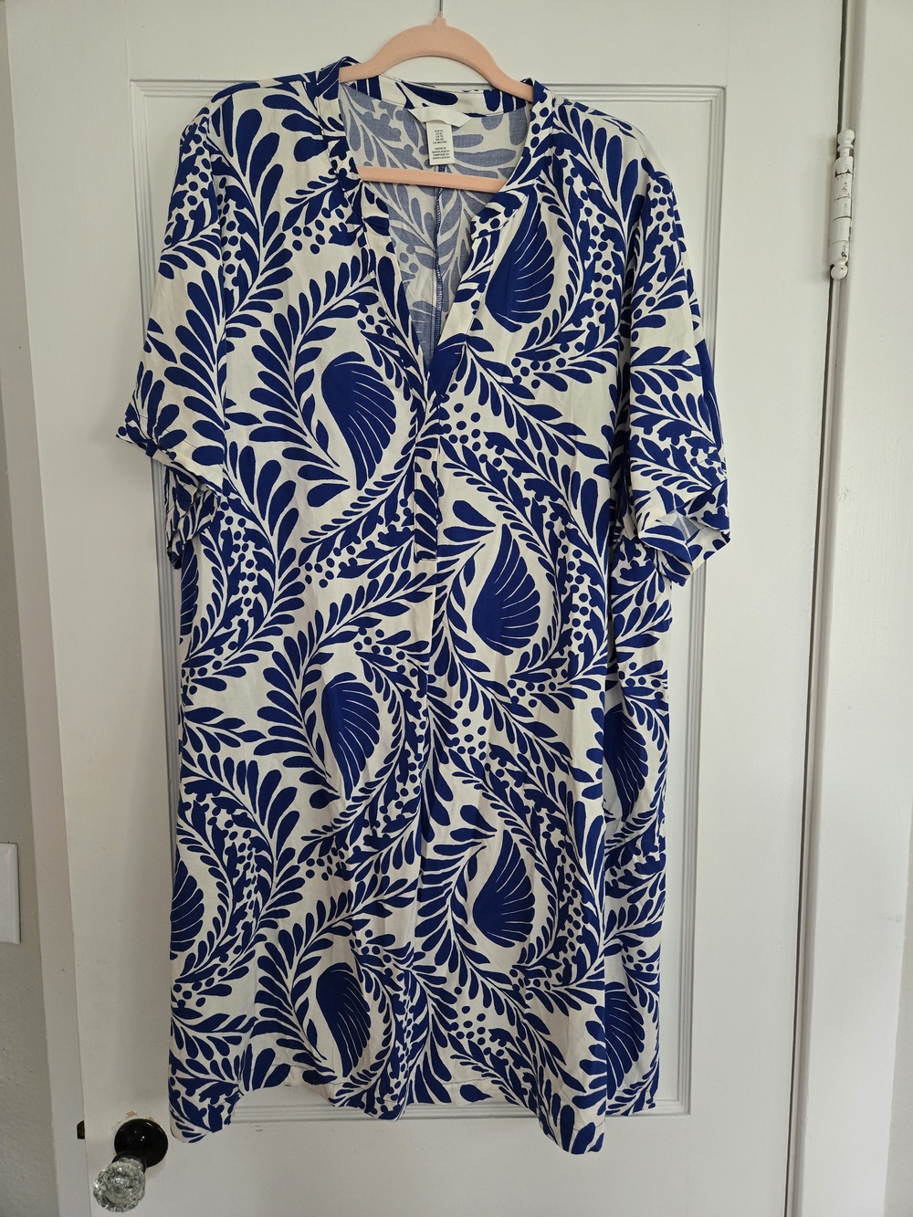 H&M Navy & White Botanical-Print Dress